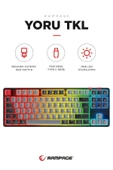 Rampage YORU TKL Gri/Siyah Type-C Bağlantılı OUTEMU Red Swich Q Mekanik Gaming Oyuncu Klavye RGB - 1