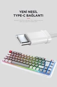 Rampage YORU Mini Gri/Beyaz Type-C Bağlantılı OUTEMU Red Swich Q Mekanik Gaming Oyuncu Klavye RGB - 1