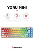 Rampage YORU Mini Gri/Beyaz Type-C Bağlantılı OUTEMU Red Swich Q Mekanik Gaming Oyuncu Klavye RGB - 2