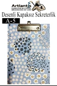 Desenli Sekreterlik Kapaksız A5 1 Adet Renkli Desenli A5 Sekreterlik Klipsli Metal Mekanizmalı 80 Yaprak Kapasiteli - 2