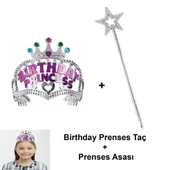 Kız Çocuk Doğum Günü Prenses Seti – Taç ve Sihirli Asa - 2