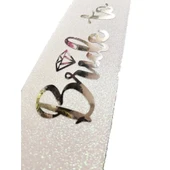 Beyaz Gümüş Bride To Be Yazılı Kuşak Kemer - 2