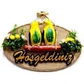 Muhabbet Kuşlu Hoşgeldiniz Kapı Süsü - 1