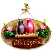 Kuş Tasarımlı Welcome Yazılı Kapı Süsü - 1