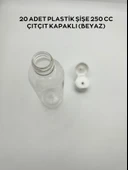 20 ADET PLASTİK ŞİŞE 100 CC / 250 CC / 350 CC ÇITÇIT KAPAKLI  BEYAZ - 4
