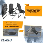 YekOutdoor Katlanabilir Küçük Alüminyum Kamp Masası ve 4 Kişilik Konforlu Kamp Sandalyesi Seti - 5