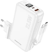 Coverzone Borofone 10000mAh Powerbank, Avrupa ve Amerika Adaptörlü Güç Bankası, iPhone ile Uyumlu Şarj Seviyesi Led Gösterli Kompak ve Modern Tasarım BJ39 thumbnail 1