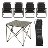 YekOutdoor Katlanabilir Büyük Alüminyum Kamp Masası ve 4 Kişilik Konforlu Kamp Sandalyesi Seti - 1