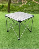 YekOutdoor Katlanabilir Küçük Alüminyum Kamp Masası ve 4 Kişilik Konforlu Kamp Sandalyesi Seti - 7