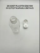 20 ADET PLASTİK ŞİŞE 100 CC / 250 CC / 350 CC ÇITÇIT KAPAKLI  BEYAZ - 3
