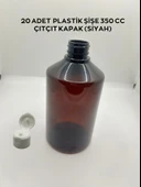 20 ADET PLASTİK ŞİŞE 100 CC / 250 CC / 350 CC ÇITÇIT KAPAKLI  SİYAH) - 1