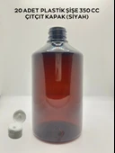 20 ADET PLASTİK ŞİŞE 100 CC / 250 CC / 350 CC ÇITÇIT KAPAKLI  SİYAH) - 2