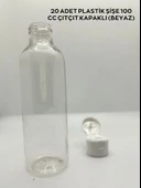 20 ADET PLASTİK ŞİŞE 100 CC / 250 CC / 350 CC ÇITÇIT KAPAKLI  BEYAZ - 1