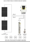455 Watt Gazioğlu Panel ve Hegel 48 Volt Dc Dalgıç Pompa Paketi - 2