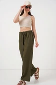 Geniş Paça Keten Pantolon 6735 - Haki - 1