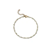 14 Ayar Altın Kaplama Peridot Doğal Taşlı El Yapımı Gümüş Bileklik - CBS00123 thumbnail 4