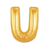 U Harf Folyo Balon Altın Renk 40 inç - 1