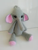 Sevimli Fil Uyku Arkadaşım Amigurumi Organik Oyuncak - 1