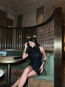 Kadın Pul Payet Kumaş Halter Yaka Mini Elbise - 6