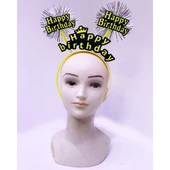 Happy Birthday Neon Sarı Tacı - 1
