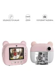 Mini Dijital Fotoğraf Çıkaran Video Kaydedici Taşınabilir Anında Baskı Çıkaran Çocuk Kamerası 3 Adet Rulo Hediye - 1