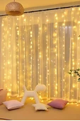 Lw-7 300 Ledli 10 Sarkıt Perde Led Işık, 8 Modlu Uzaktan Kumandalı, 3x3 Metre Peri Telli Led - 2