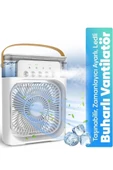 Taşınabilir Işıklı 5 Spreyli Vantilatör Buzlu Buharlı Vantilatör Mini Fan Nemlendirici - 1