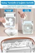 Taşınabilir Işıklı 5 Spreyli Vantilatör Buzlu Buharlı Vantilatör Mini Fan Nemlendirici - 4