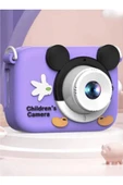 Mini 1080p Hd Çocuk Kamera Dijital Fotoğraf Makinesi 2.0 Inç Ekran 5 Adet Oyun Mor - 1