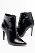 VRT-4802 Siyah Kroko Yüksek İnce Topuklu Fermuarlı Kadın Bot thumbnail 4