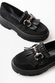 749-750 Siyah Süet Tokalı Günlük Yüksek Tabanlı Loafer Ayakkabı thumbnail 4
