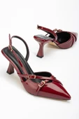 ST-005 Bordo Rugan Günlük 7 cm Topuklu Bayan Ayakkabı thumbnail 4