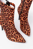 VRT-4811 Leopar Yüksek İnce Topuklu Fermuarlı Kadın Bot thumbnail 3