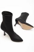 VRT-023 Siyah Dalgıç Yüksek İnce Topuklu Streç Kadın Bot thumbnail 4