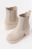 5109-3056 Bej Lastikli  Kalın Topuklu Günlük Kadın Bot thumbnail 5