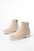 165-204 Bej Süet Fermuarlı Günlük Kadın Bot thumbnail 5