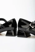 ST-006 Siyah Rugan Günlük 4 cm Topuklu Bayan Ayakkabı - 3