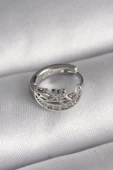316L Çelik Gümüş Renk Zirkon Taşlı Ay Yıldız Model Tragus Piercing - 1