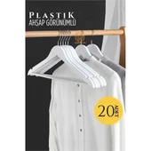 Ahşap Görünüm Plastik Askı 20 ADET Beyaz - 2