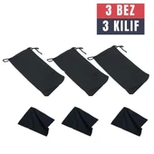 3 Adet Gözlük Kılıfı + Bez Seti - 1