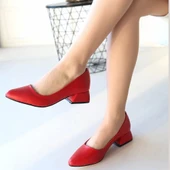 Desniy Kırmızı Cilt Topuklu Ayakkabı thumbnail 4