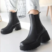 Paigo Siyah Cilt Topuklu Bot thumbnail 4