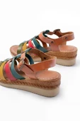 731-204 Multi  Hakiki Deri Dolgu Topuklu Günlük Kadın Sandalet thumbnail 5