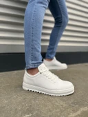 Beyaz Cool Bağcıklı Cilt Erkek Günlük Spor Klasik Ayakkabı - 1