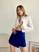 Gabardin fermuarlı şort etek S24906 - 5