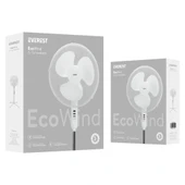 EVEREST FAN10, BEYAZ, EcoWind, 3 Kademeli Hiz, 40cm 3 Biçak Pervane ve Çerçeve, 45W, Otomatik Salinim, Yükseklik Ayarli Vantilatör - 5