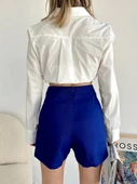Gabardin fermuarlı şort etek S24906 - 3