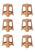 Sağlam Plastik Star Rattan Büyük Tabure (6 ADET) Tik - 1