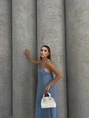 Piliseli uzun elbise - 2