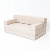 Homedius Melisa Çift Kişilik Katlanır Yatak Katlanır Koltuk Bej Çift - 4